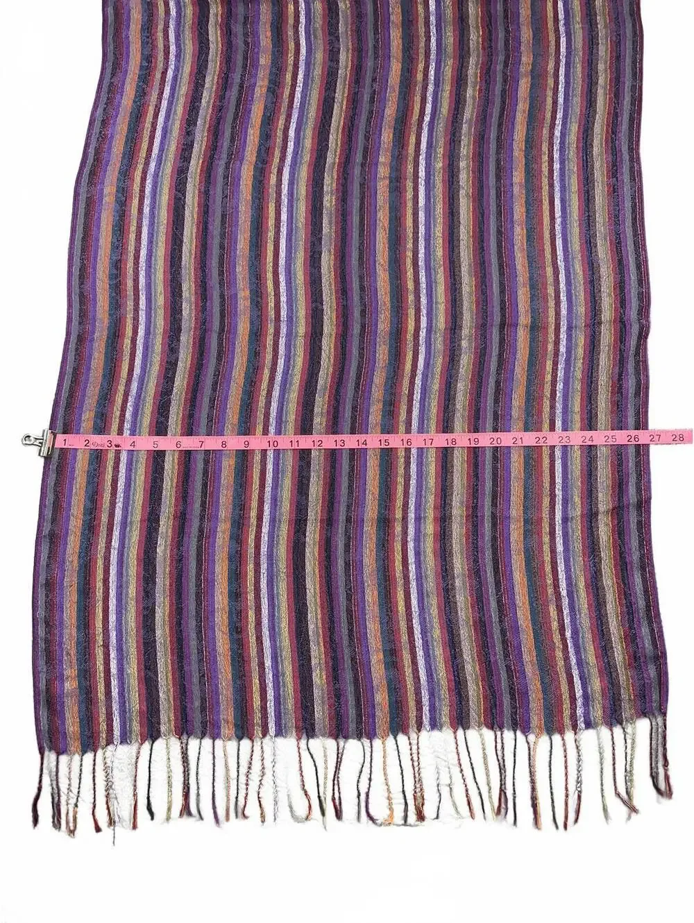 Striped Purple Multicolor Lightweight‎ Scarf
